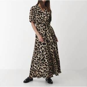 NEW KARMAMIA faye dress in hammered leopard